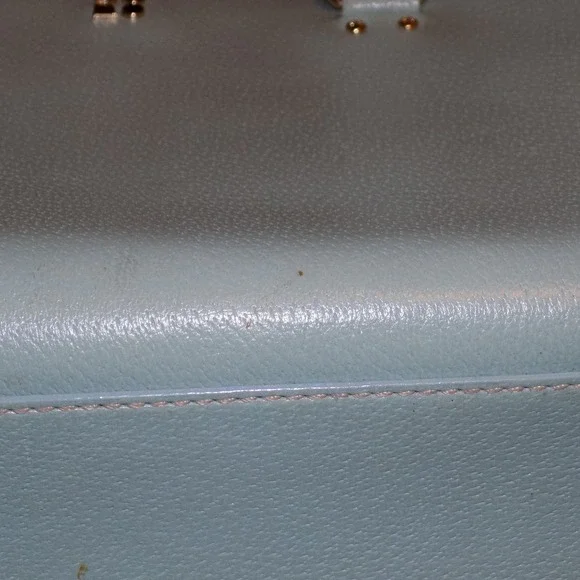 Kate Spade Pebbled Leather Satchel Women Medium Mint Green Good Triple Section - Picture 4 of 16